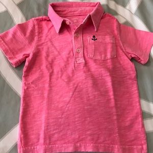 Carter's boy pink polo with anchor